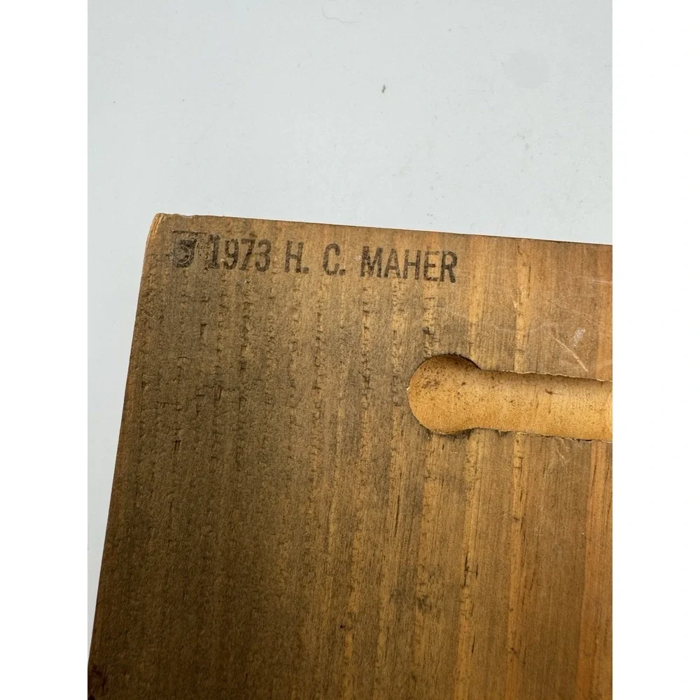 Vintage Wooden Plaque 1973 C.H. Maher